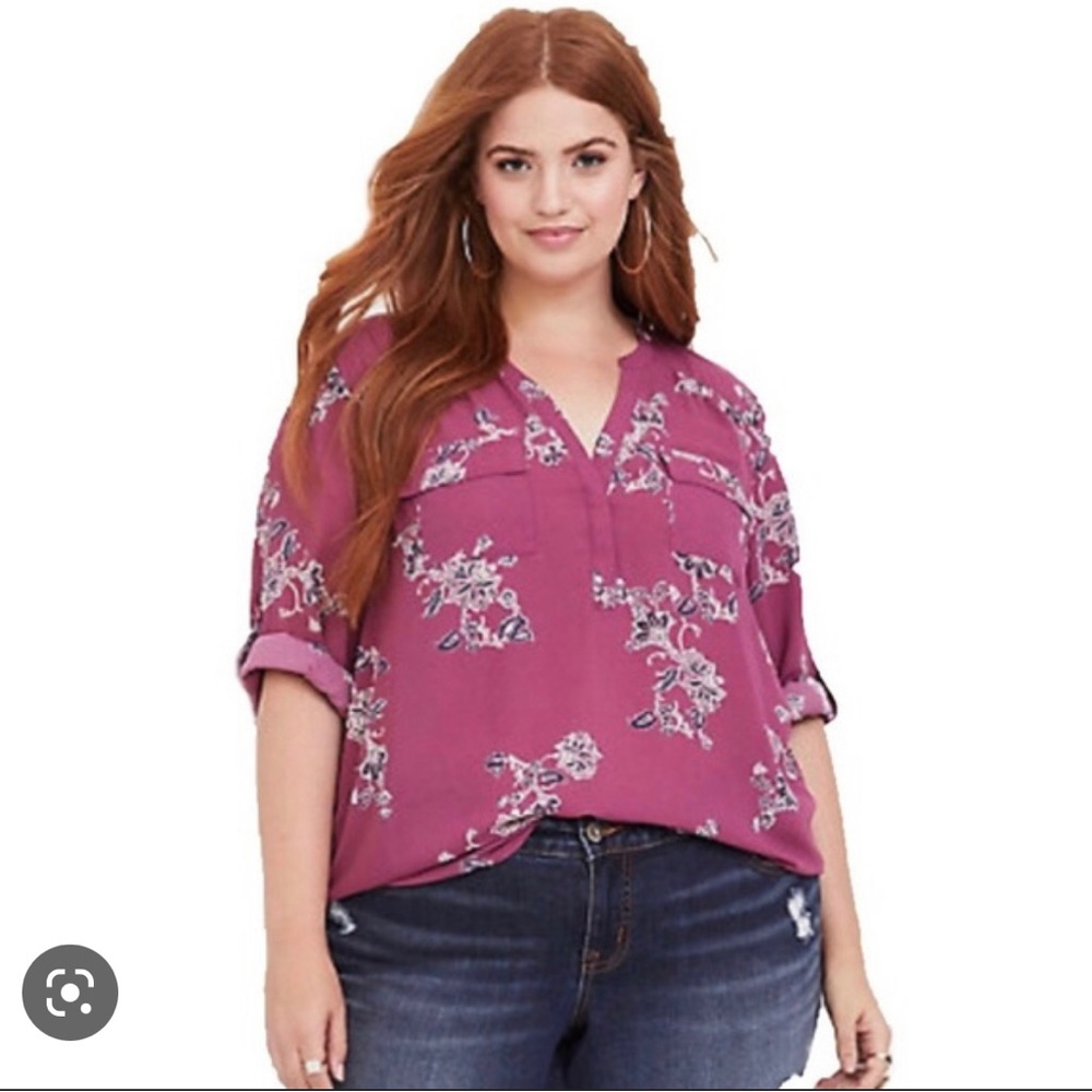 Torrid | Harper Paisley Berry Georgette Top, Size 3